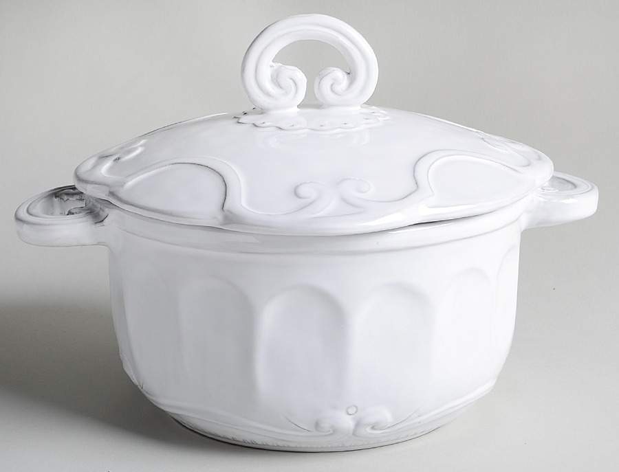 Bella Bianca 2.5 Qt Round Covered Casserole by Arte Italica-1