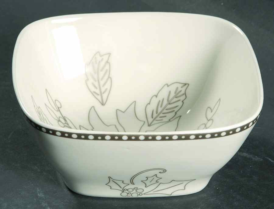 Contemporary Poinsettia Platinum Soup/Cereal Bowl by 222 Fifth (PTS)-1