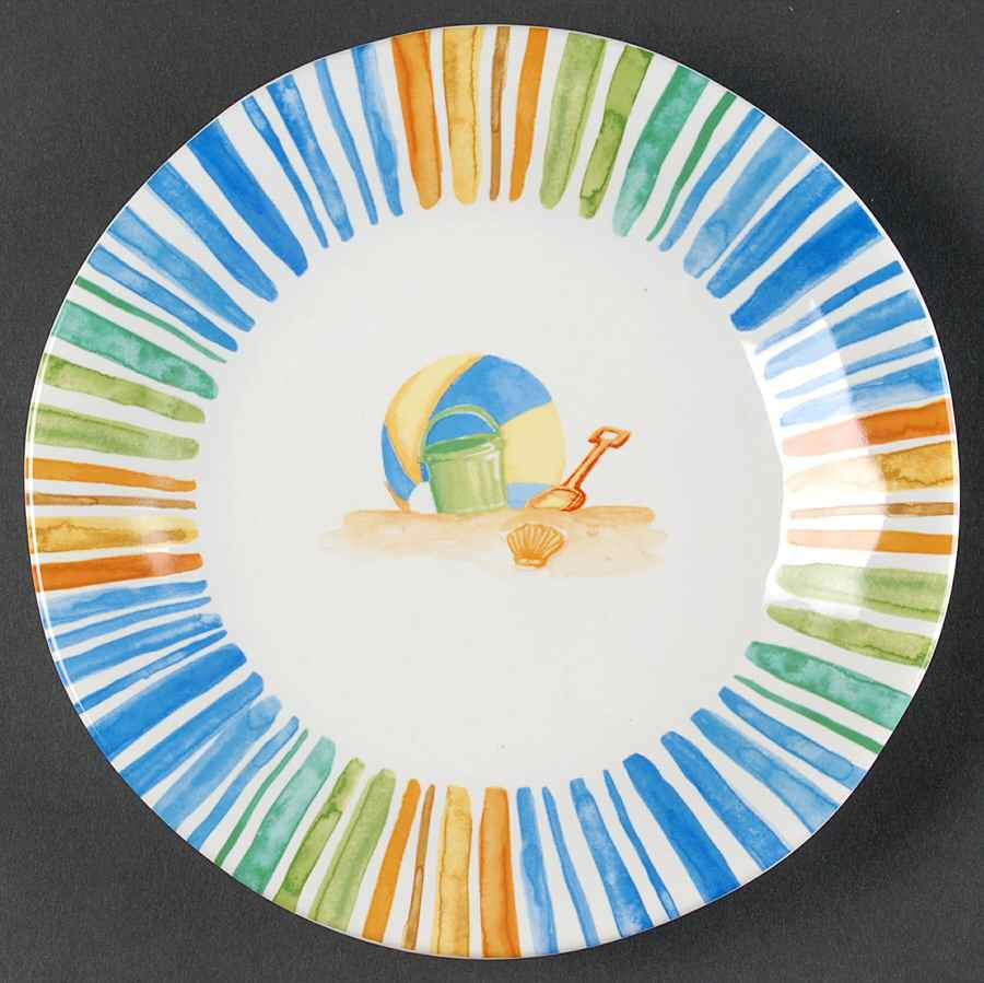 Beach Stripes Salad Plate by 222 Fifth (PTS)-1