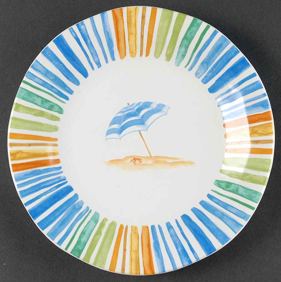Beach Stripes Salad Plate by 222 Fifth (PTS)-1