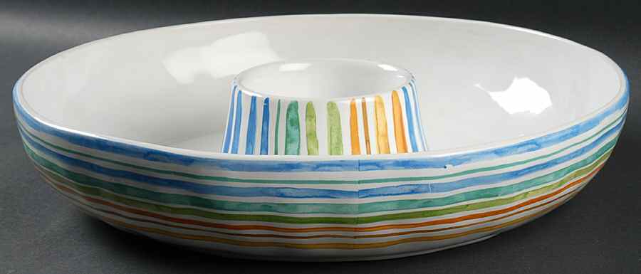 Beach Stripes 1 Piece Chip & Dip by 222 Fifth (PTS)-1