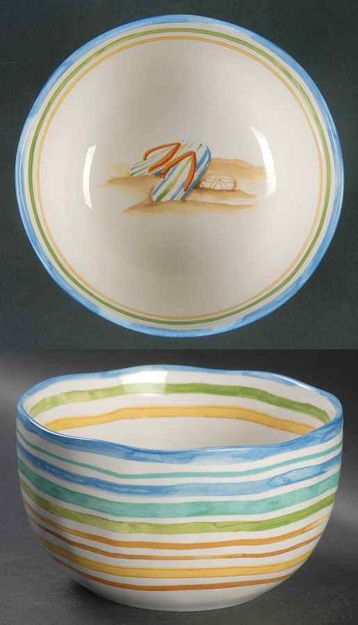 Beach Stripes Soup/Cereal Bowl by 222 Fifth (PTS)-1