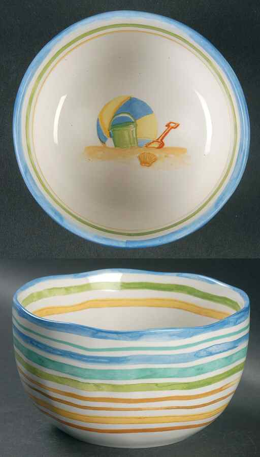 Beach Stripes Soup/Cereal Bowl by 222 Fifth (PTS)-1