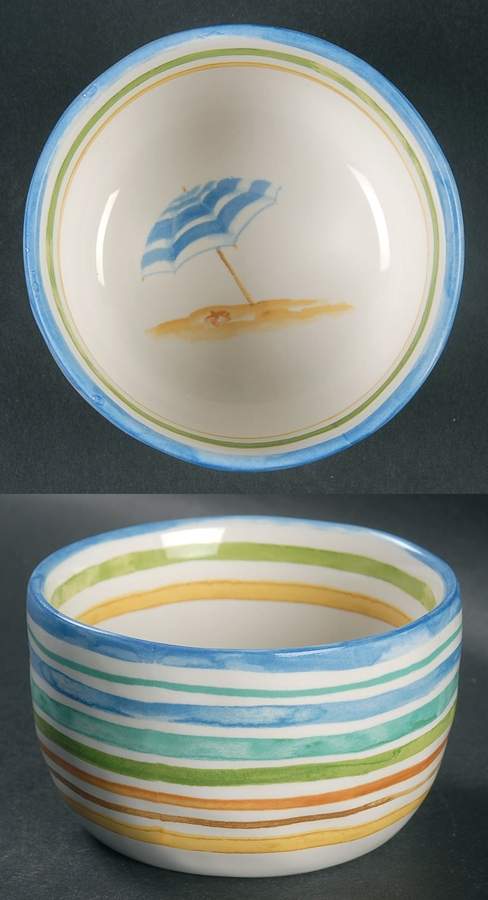 Beach Stripes Individual Appetizer Bowl by 222 Fifth (PTS)-1