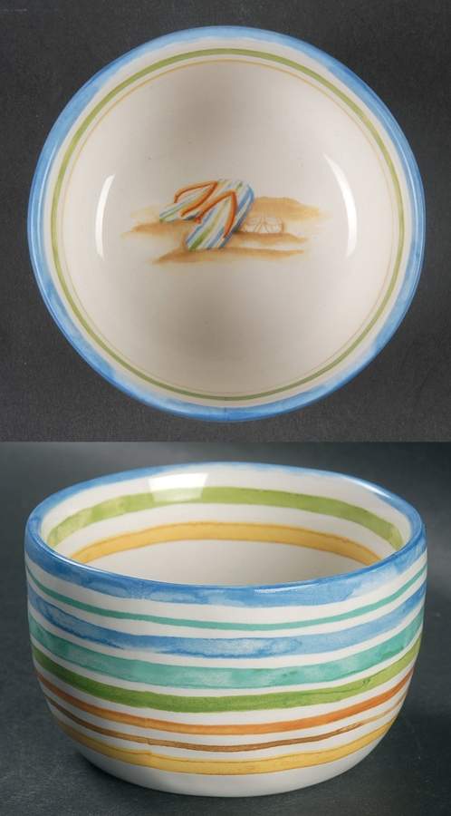 Beach Stripes Individual Appetizer Bowl by 222 Fifth (PTS)-1