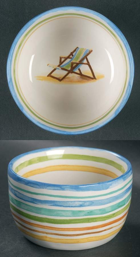 Beach Stripes Individual Appetizer Bowl by 222 Fifth (PTS)-1