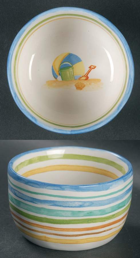 Beach Stripes Individual Appetizer Bowl by 222 Fifth (PTS)-1
