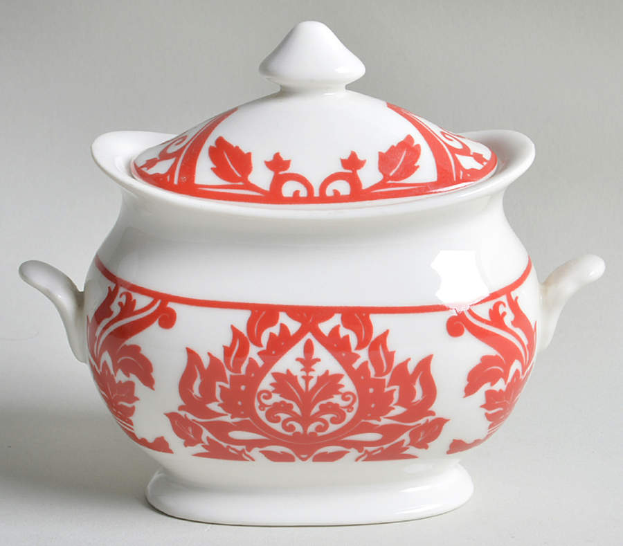 Muse Red Sugar Bowl & Lid by 222 Fifth (PTS)-1