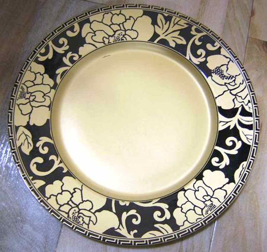 Mandalay Black Dinner Plate by 222 Fifth (PTS)-1
