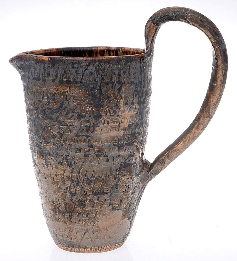 Classic Carved Fawn (Tan) 52 Oz Pitcher by Alice Goldsmith Ceramics-1