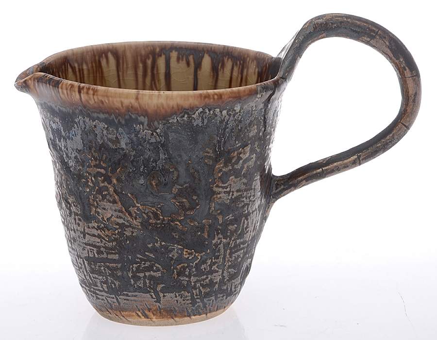 Classic Carved Fawn (Tan) Creamer by Alice Goldsmith Ceramics-1