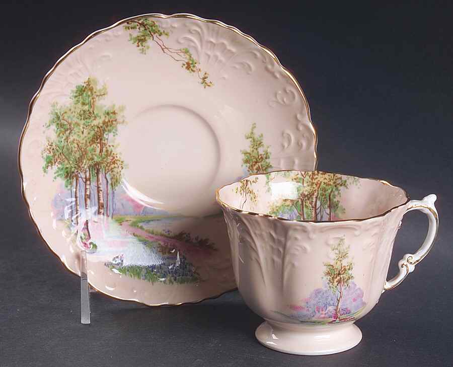 5413 Footed Cup & Saucer Set by John  Aynsley & Sons-1