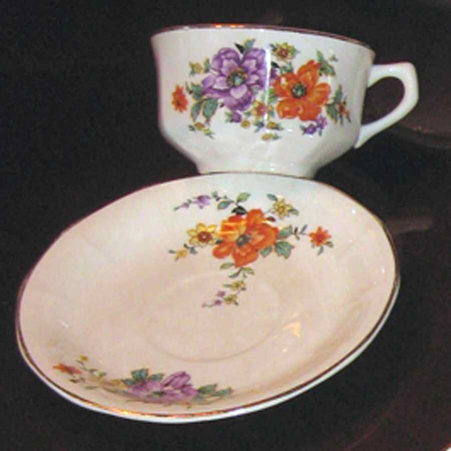 1725 Footed Cup & Saucer Set by Albright-1