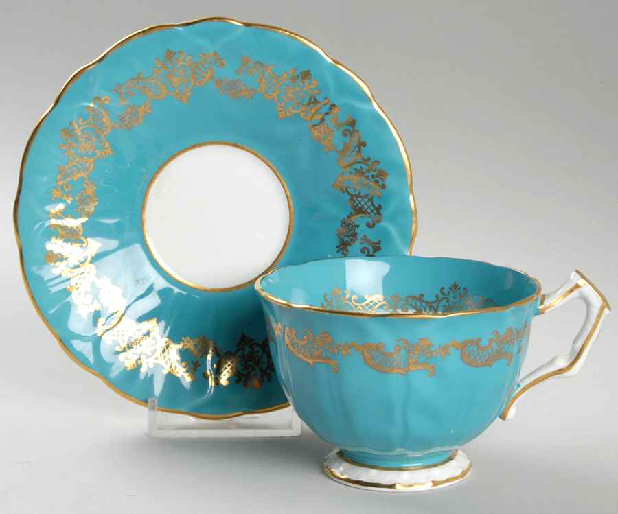 1693 Footed Cup & Saucer Set by John  Aynsley & Sons-1