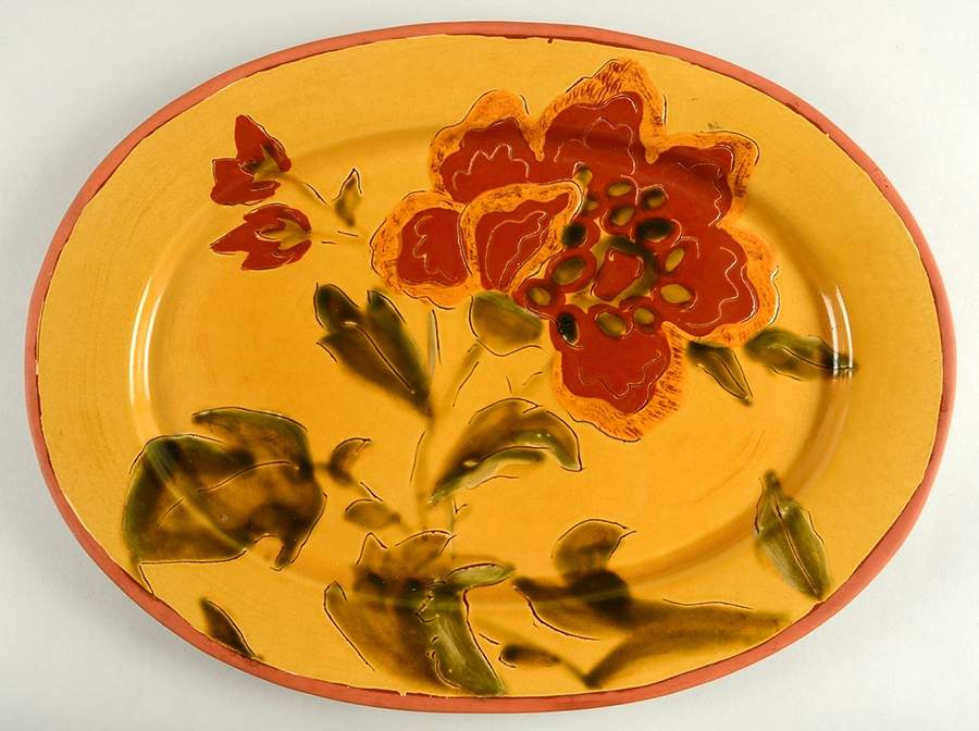 Tapestry 18" Oval Serving Platter by Ambiance-1