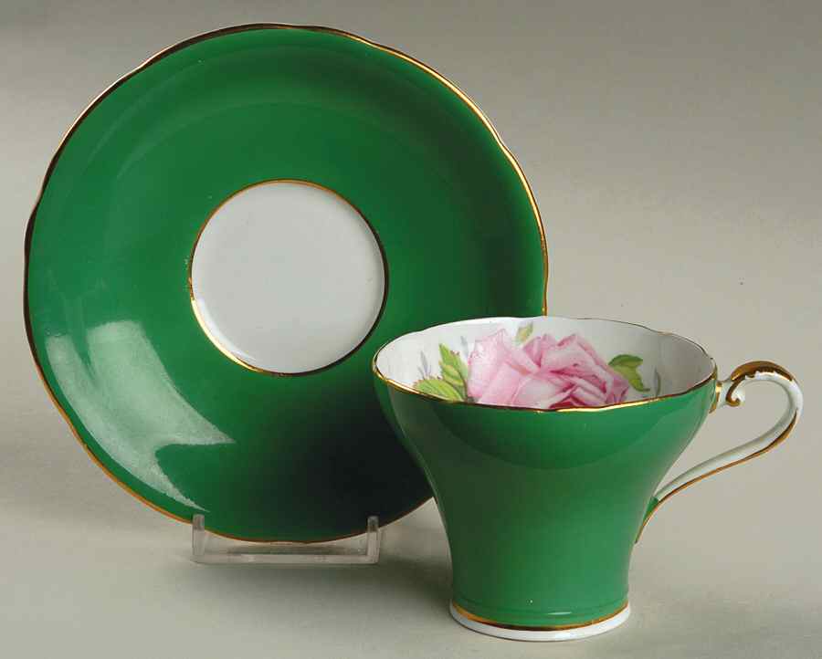 C957 Flat Cup & Saucer Set by John  Aynsley & Sons-1