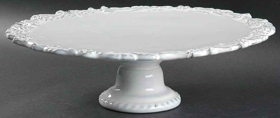 Elegance Ribbed 13" Diameter Pedestal Cake Stand by Ambiance-1