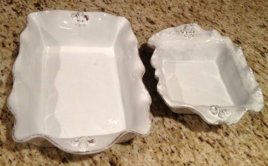 Fleur de Lis 13"  Rectangular Baker by Abigails-1