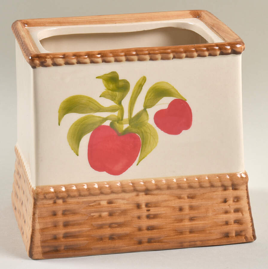 Apple Weave Cookie Jar No Lid by Alco-1