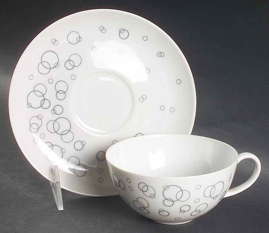 ARZ154 Gray Flat Cup & Saucer Set by Arzberg-1