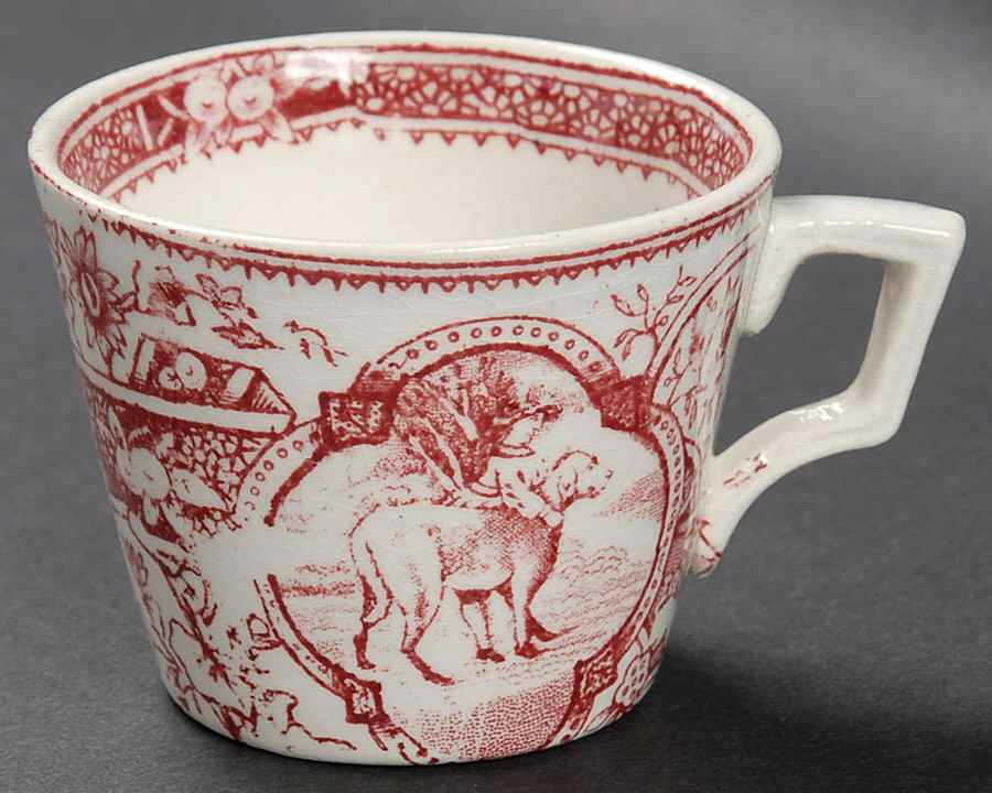 Girl with Pets Red Flat Toy Cup by Allerton's-1