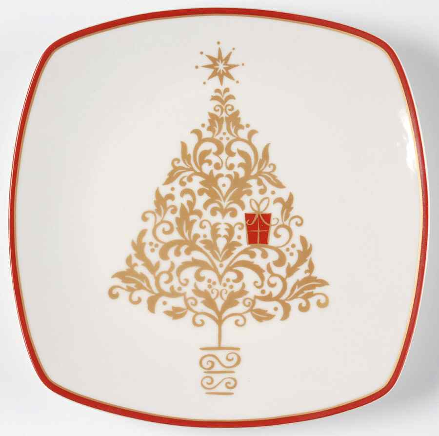 Golden Tree Square Salad Plate by 222 Fifth (PTS)-1