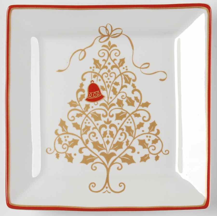 Golden Tree Square Appetizer Plate by 222 Fifth (PTS)-1