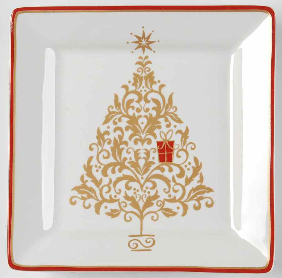 Golden Tree Square Appetizer Plate by 222 Fifth (PTS)-1