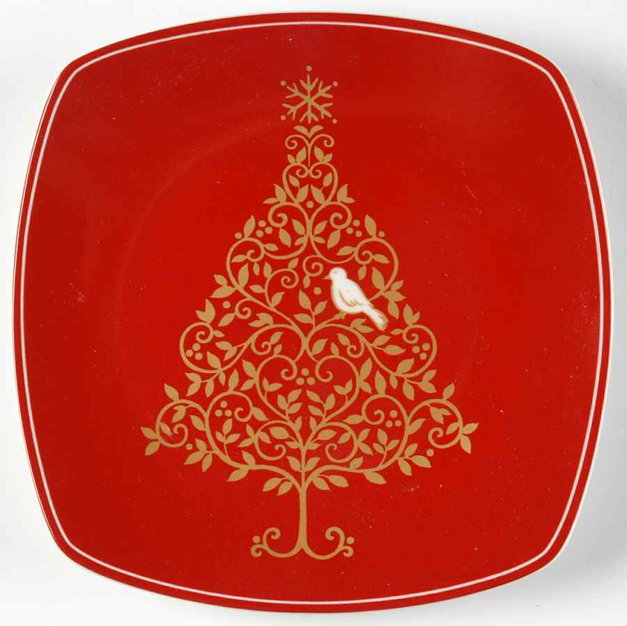 Golden Tree Square Salad Plate by 222 Fifth (PTS)-1