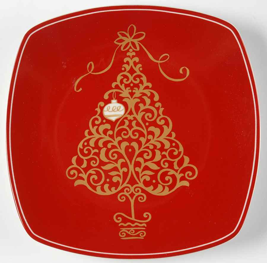 Golden Tree Square Salad Plate by 222 Fifth (PTS)-1