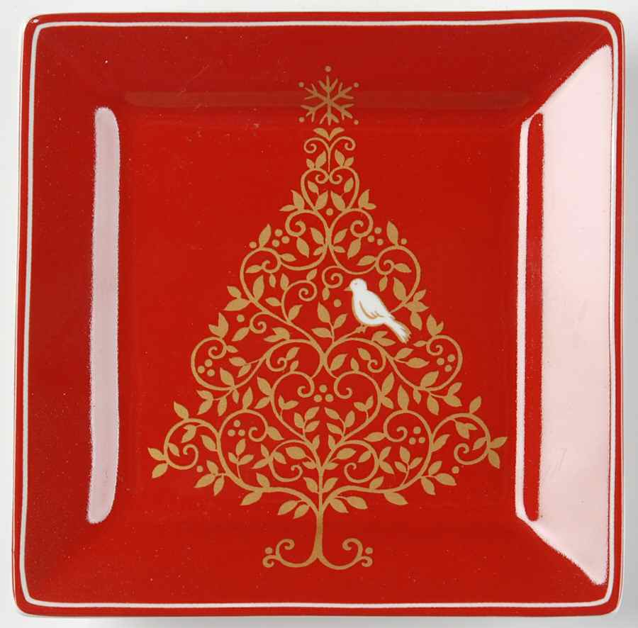 Golden Tree Square Appetizer Plate by 222 Fifth (PTS)-1