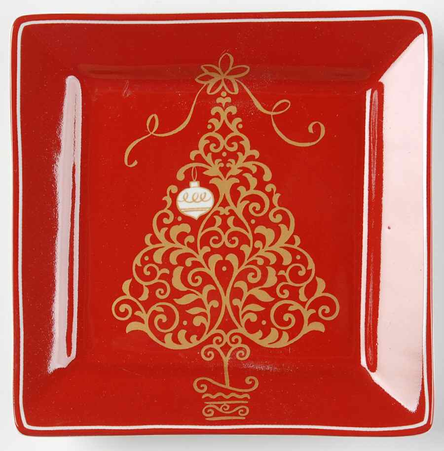 Golden Tree Square Appetizer Plate by 222 Fifth (PTS)-1