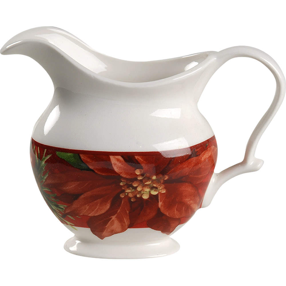 Poinsettia Holly Creamer by 222 Fifth (PTS)-1