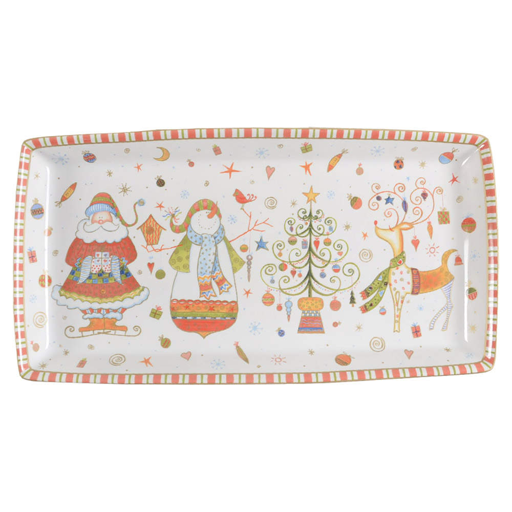Christmas Play 13" Rectangular Serving Platter by 222 Fifth (PTS)-1