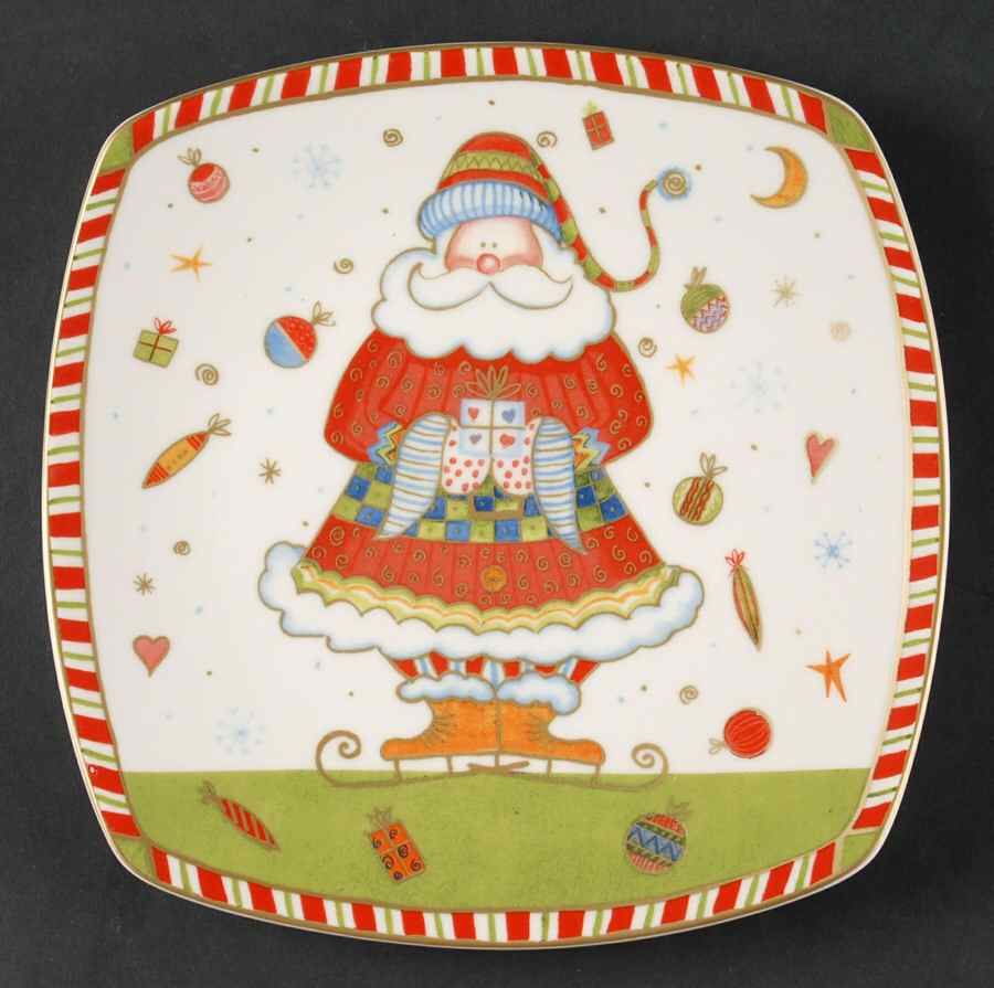Christmas Play Square Salad Plate by 222 Fifth (PTS)-1