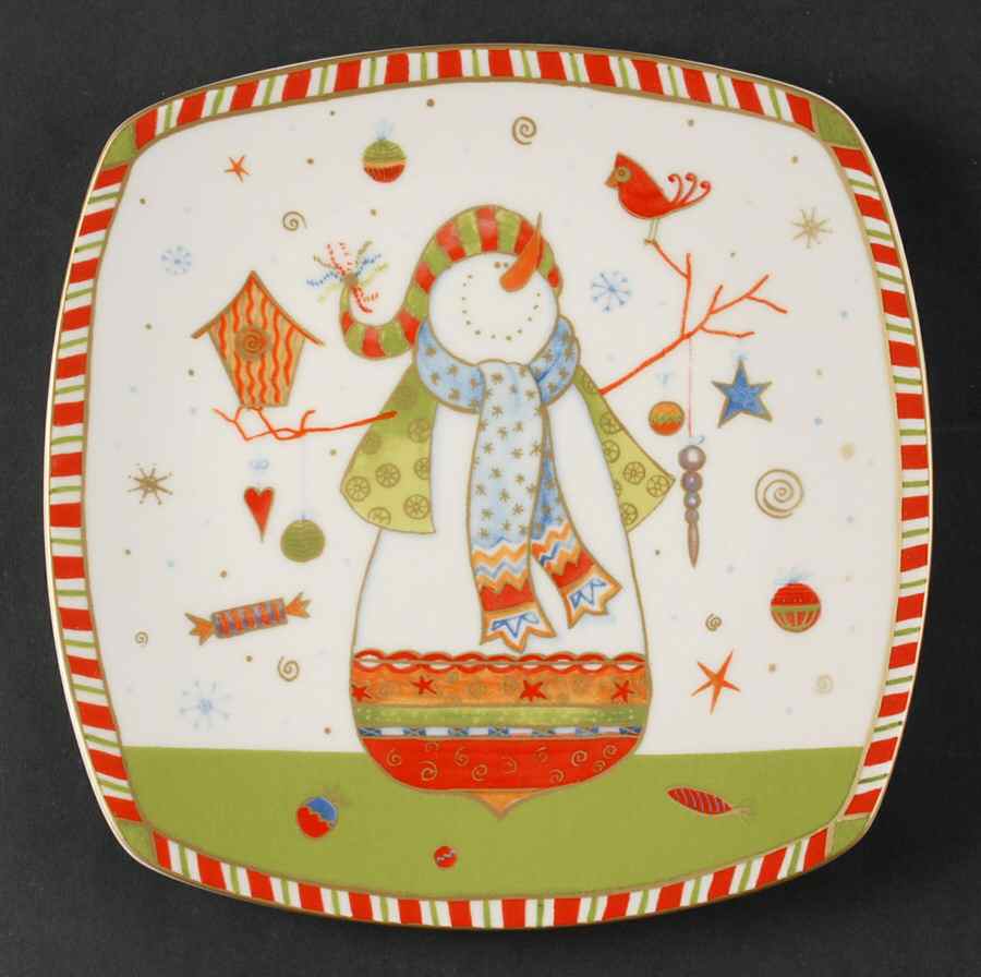 Christmas Play Square Salad Plate by 222 Fifth (PTS)-1