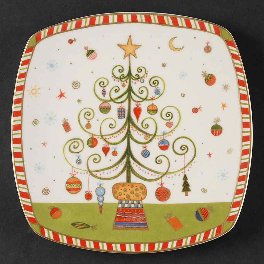 Christmas Play Square Salad Plate by 222 Fifth (PTS)-1