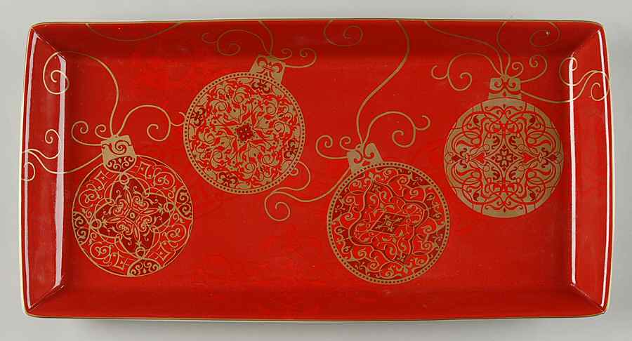 Ornamental Scroll 13" Rectangular Serving Platter by 222 Fifth (PTS)-1