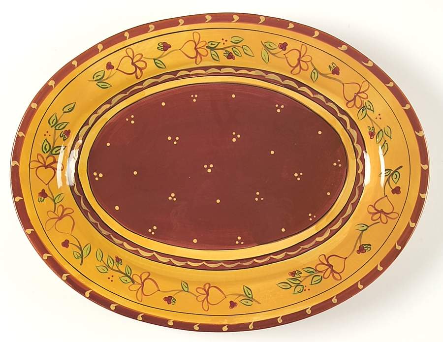Tuscany Fields 17" Oval Serving Platter by Ambiance-1