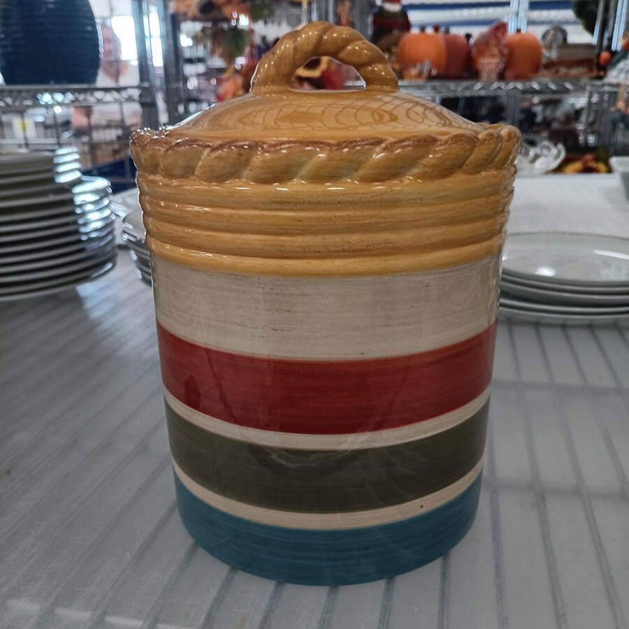 Tuscan Countryside Stripe Small Canister & Lid by Artimino-1