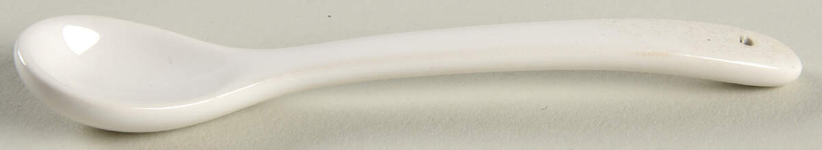 Fleur de Lys White All Ceramic Sugar Spoon by Anthropologie-1
