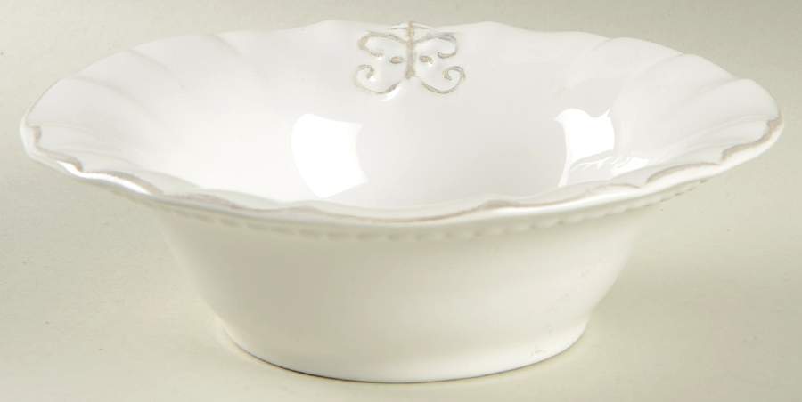Fleur de Lys White Soup/Cereal Bowl by Anthropologie-1