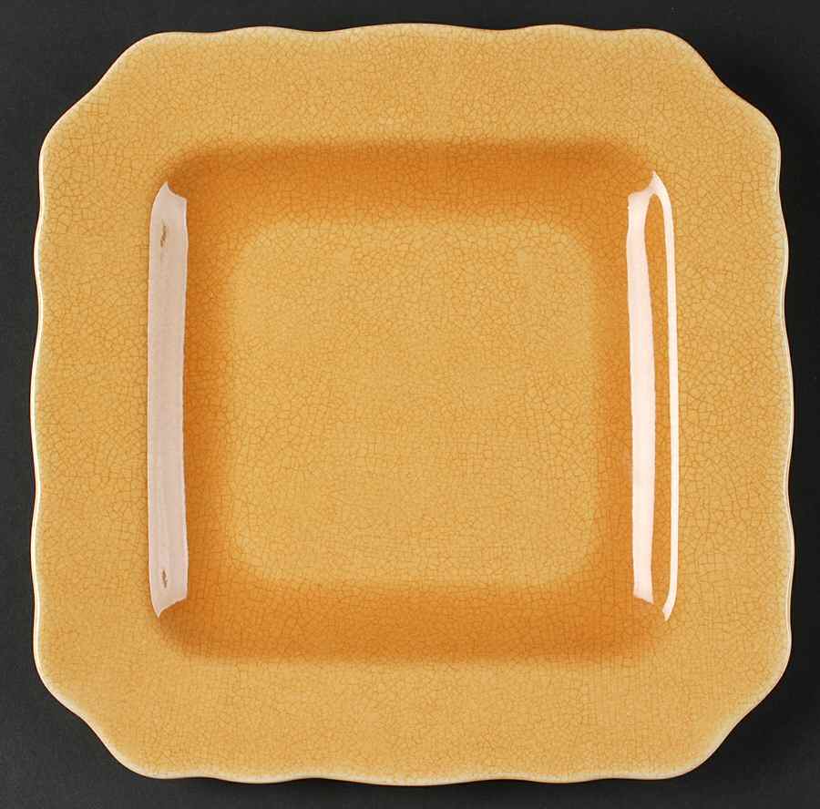 Alba Crackle Yellow Square Dinner Plate by 222 Fifth (PTS)-1