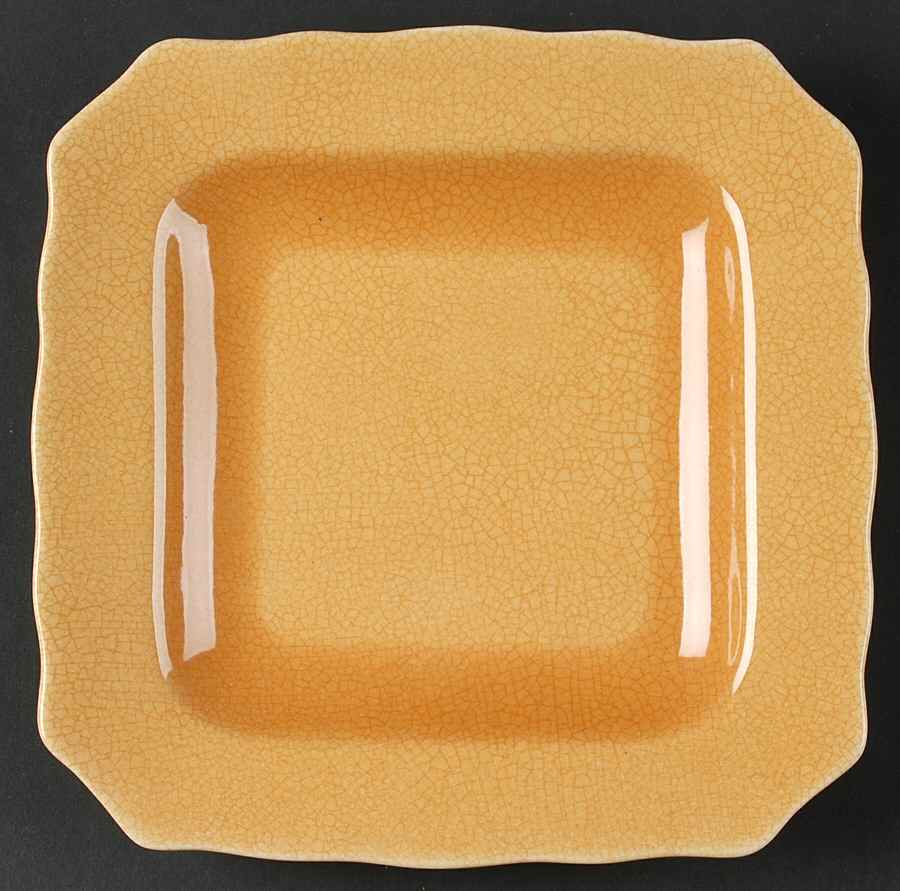 Alba Crackle Yellow Square Salad Plate by 222 Fifth (PTS)-1