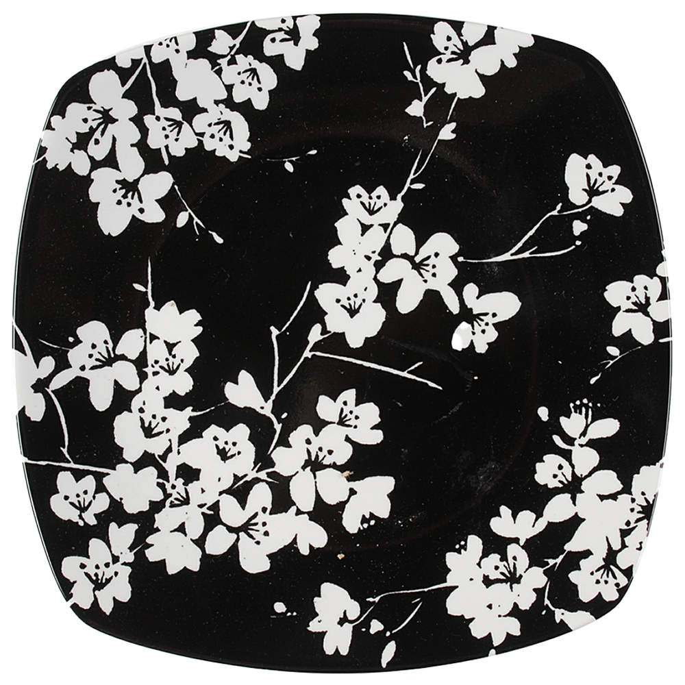 Mia Blossoms Black Salad Plate by 222 Fifth (PTS)-1