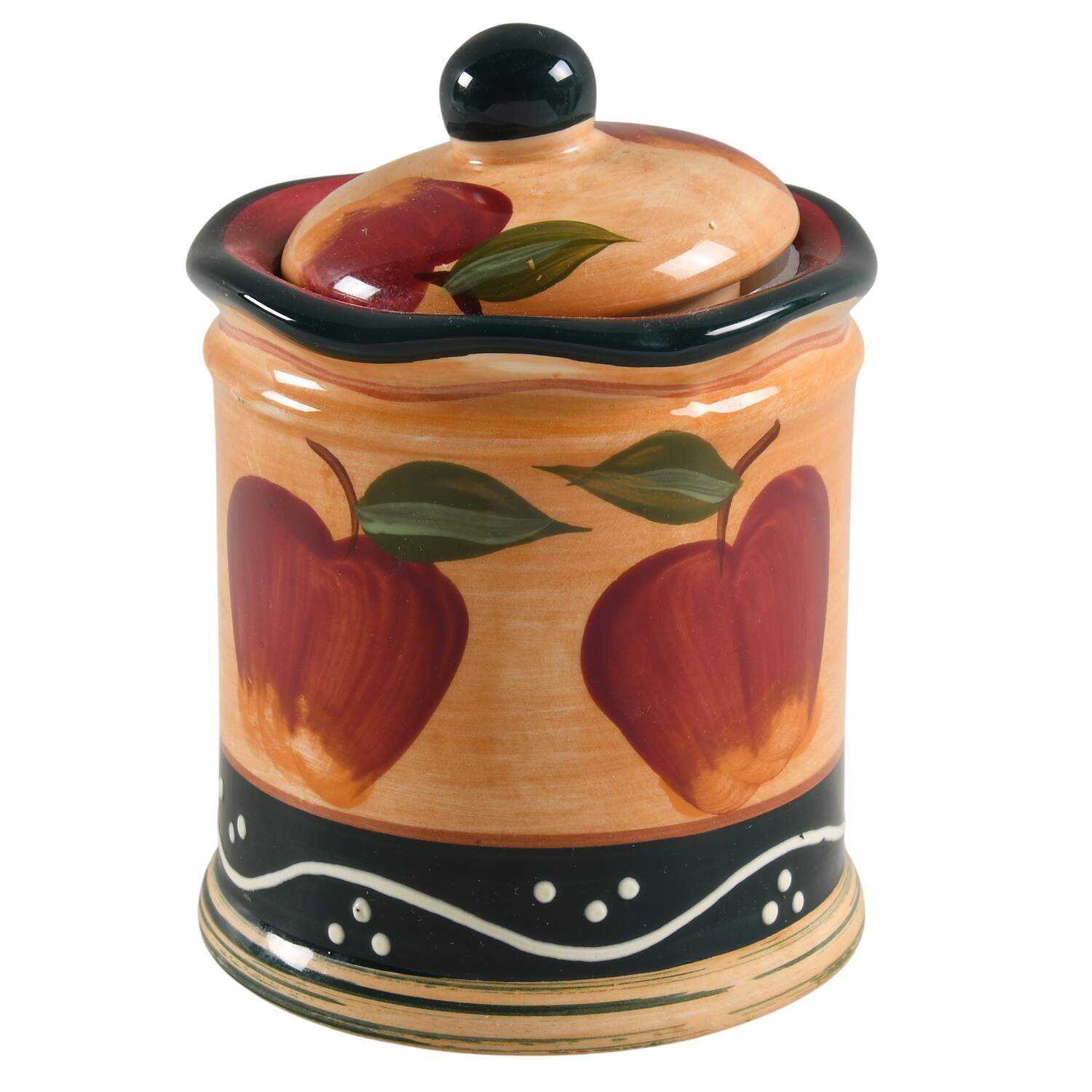Country Apple Small Canister & Lid by Casa Vero-1