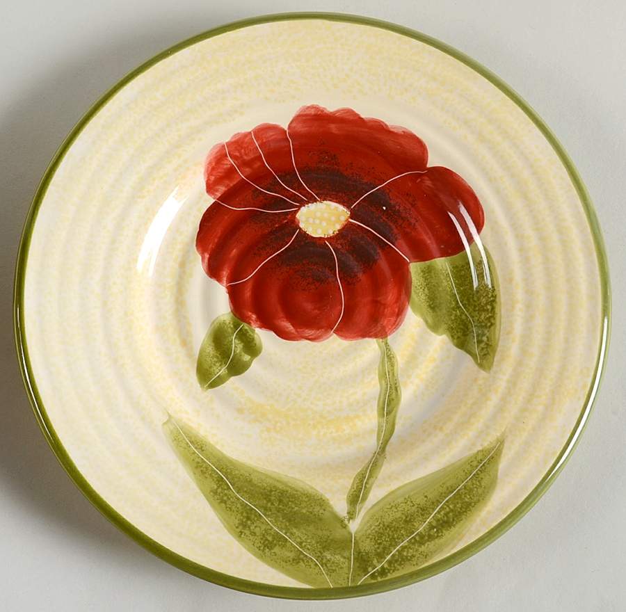Red Poppy Salad Plate by Ambiance-1