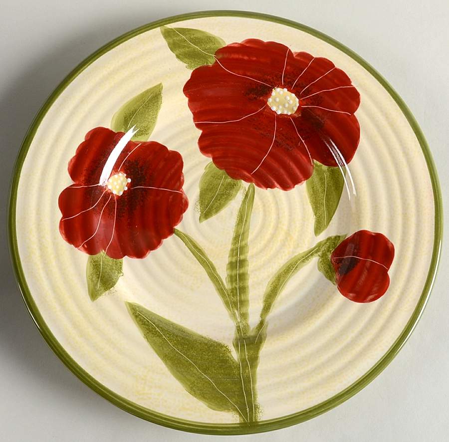 Red Poppy Dinner Plate by Ambiance-1