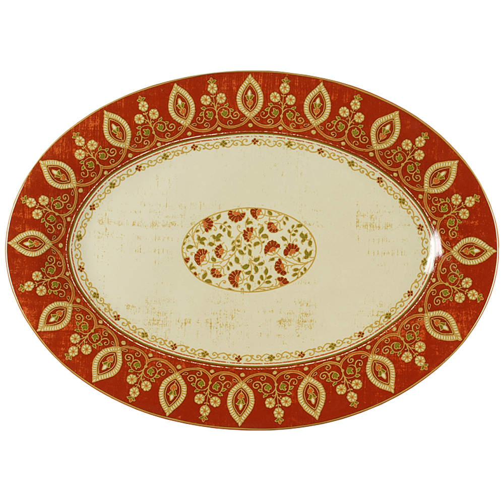 Kashmir 16" Oval Serving Platter by 222 Fifth (PTS)-1