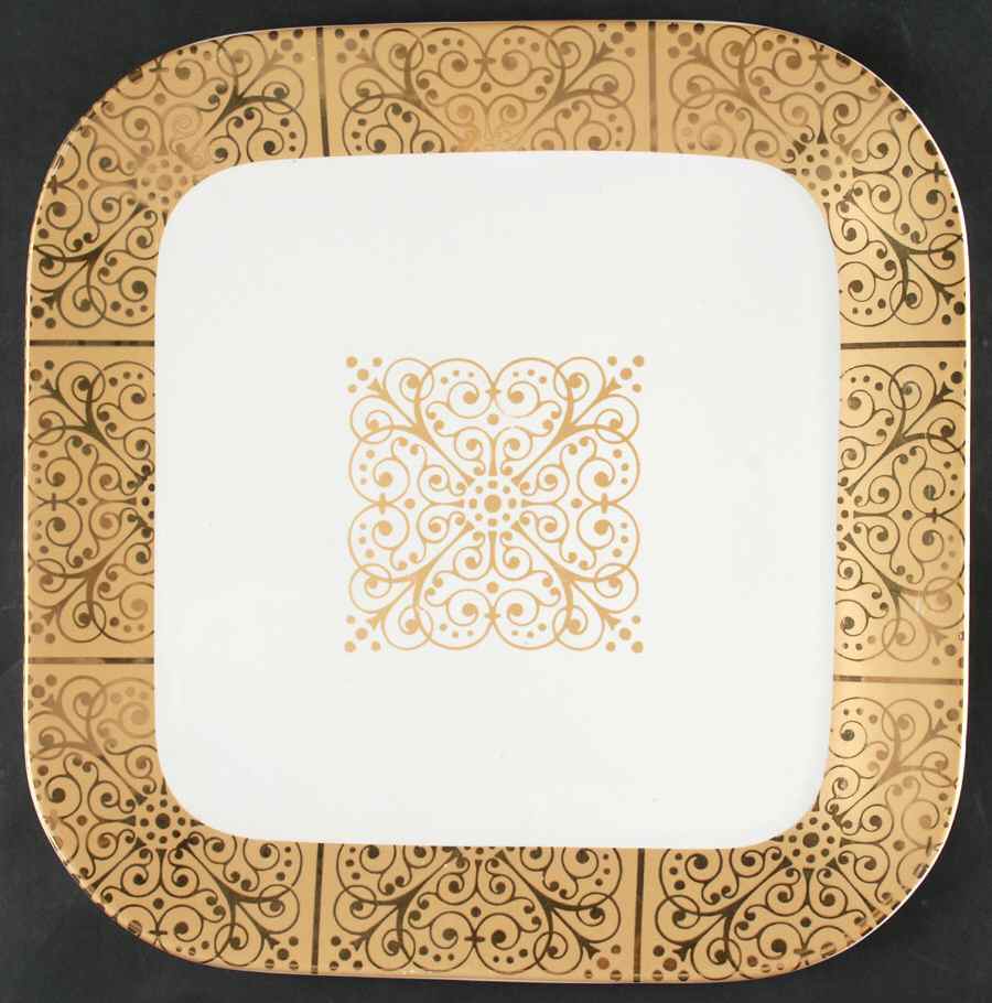 Contessa Gold 13" Square Serving Platter by 222 Fifth (PTS)-1